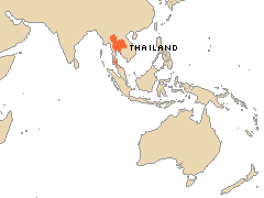 Map showing Thailand
