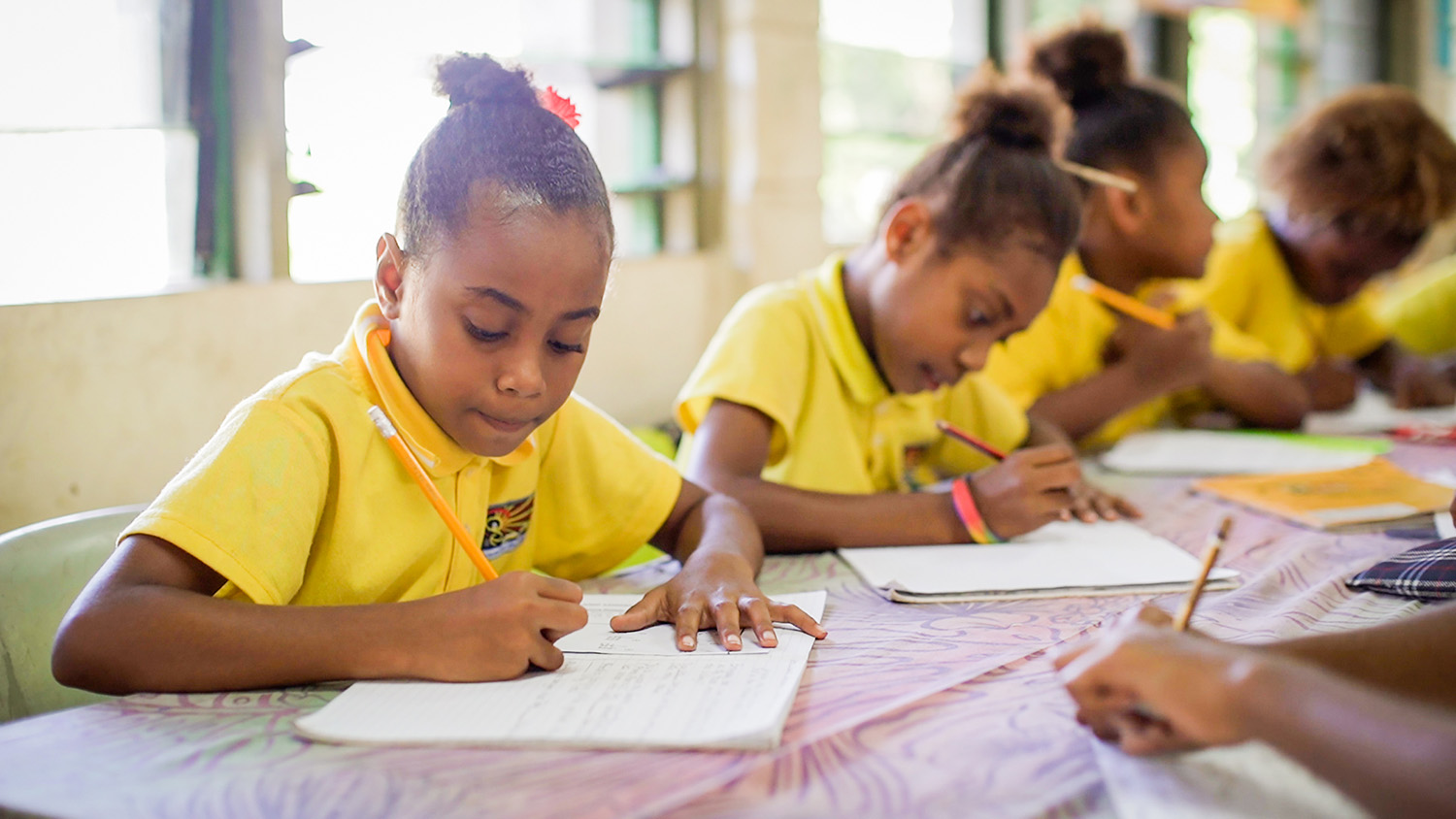 Students in class at the FresWota School, Vanuatu.