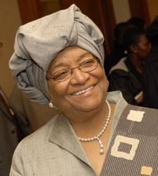 The President of Liberia, Ellen Johnson Sirleaf