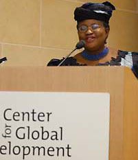 Ngozi Okonjo-Iweala speaking at CGD