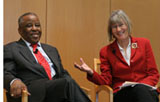 Botswana President Festus Gontebanye Mogae and CGD president Nancy Birdsall