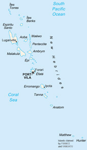 map of Vanuatu
