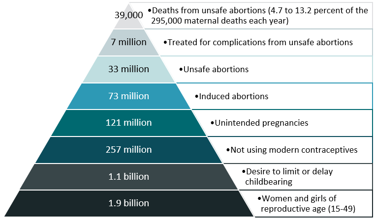 Figure 1: Global statistics on reproductive health