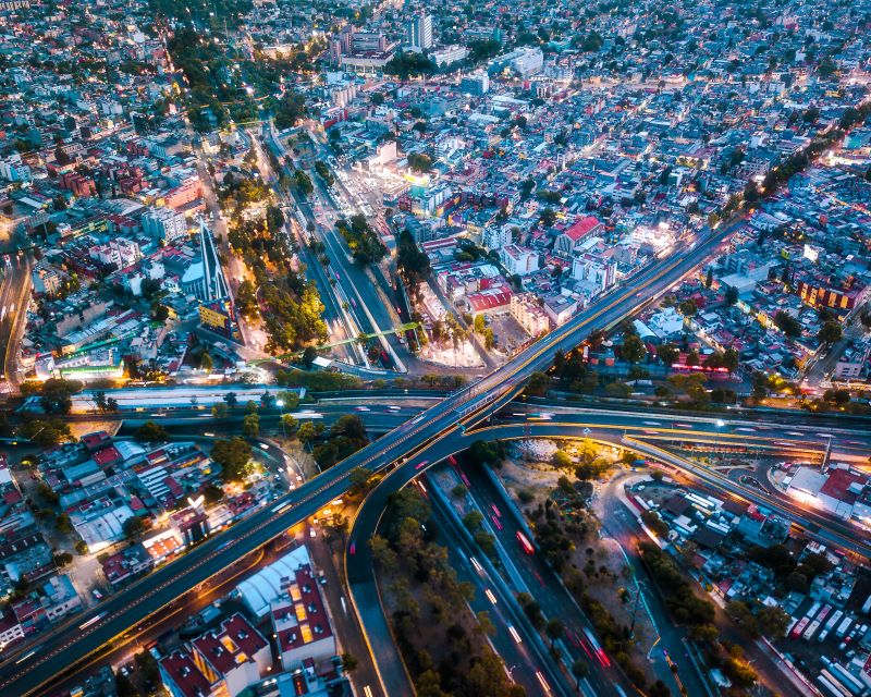 An aerial view of Mexico City.