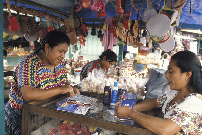 women in market in Guatamala