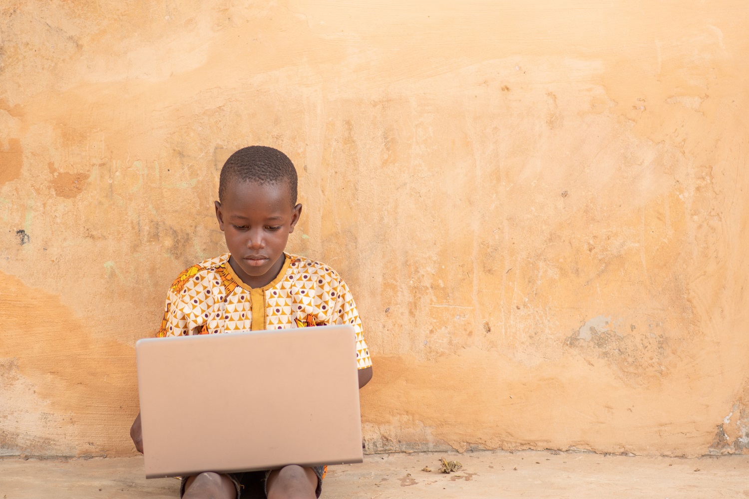 Child using laptop