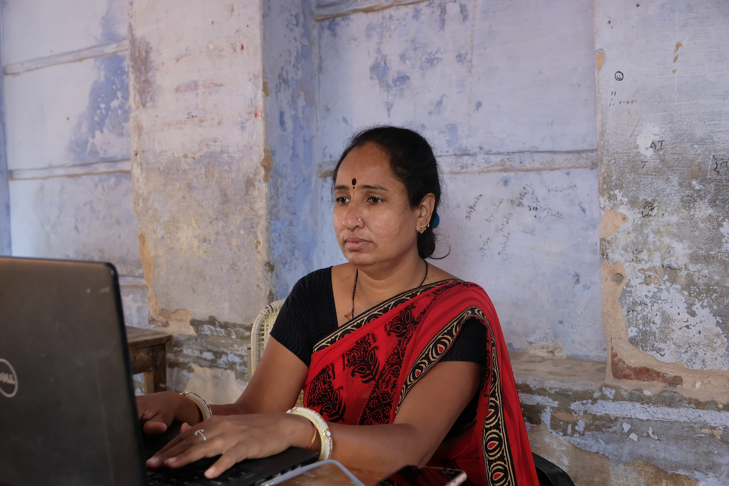 Image of teacher on laptop