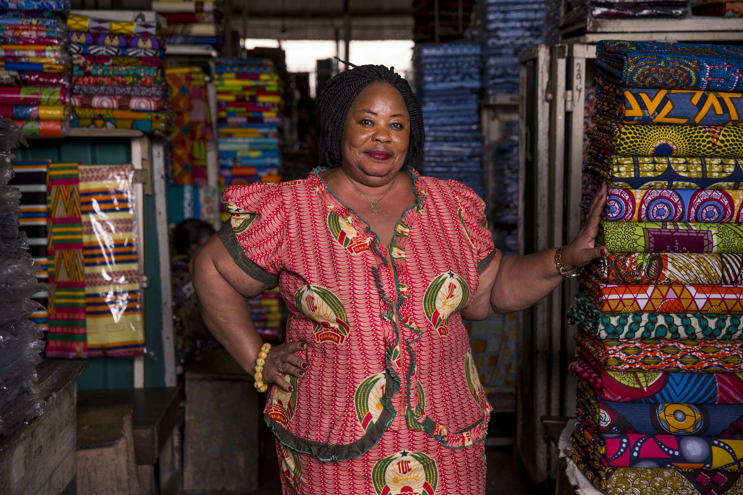 Woman vendor in market in Ghana