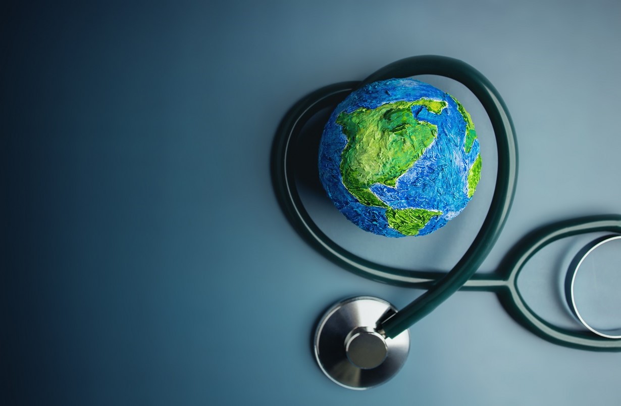 Image of globe and stethoscope