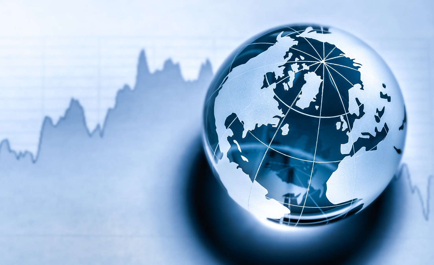 Image of globe on stock market