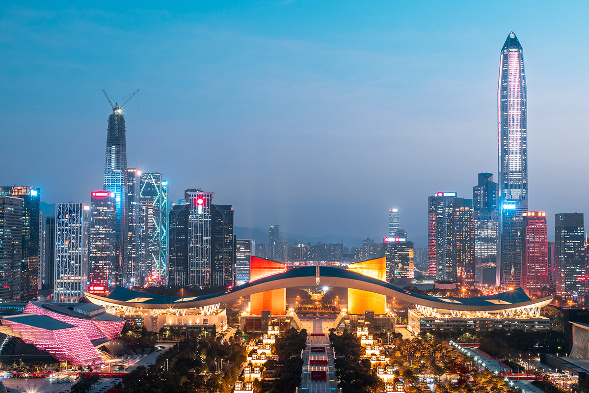 Night city view of Shenzhen, China