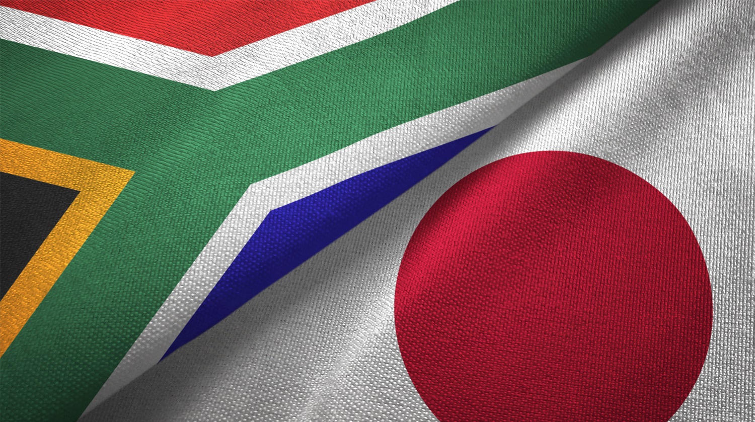 Image of japenese and South African Flag 