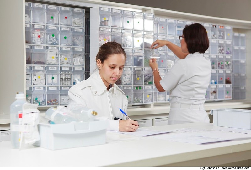 Pharmacists in Brazilian hospital