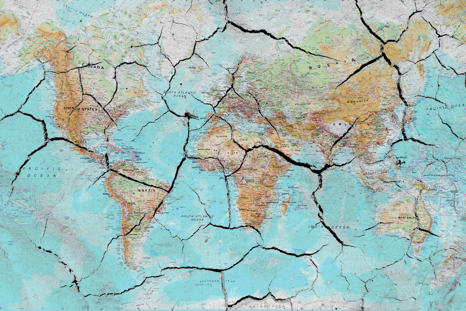 Cracked globe representing climate change