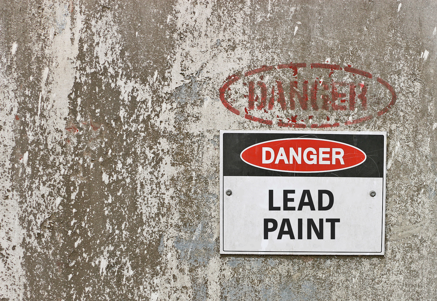 Danger lead paint sign