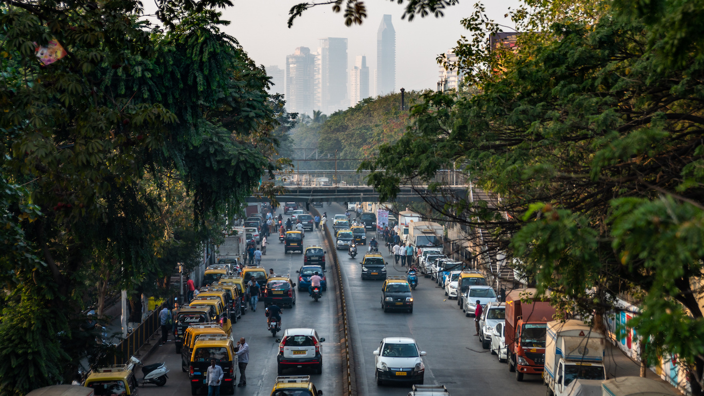 A view of a crowded highway in Mumbai. Photo from Adobe Stock