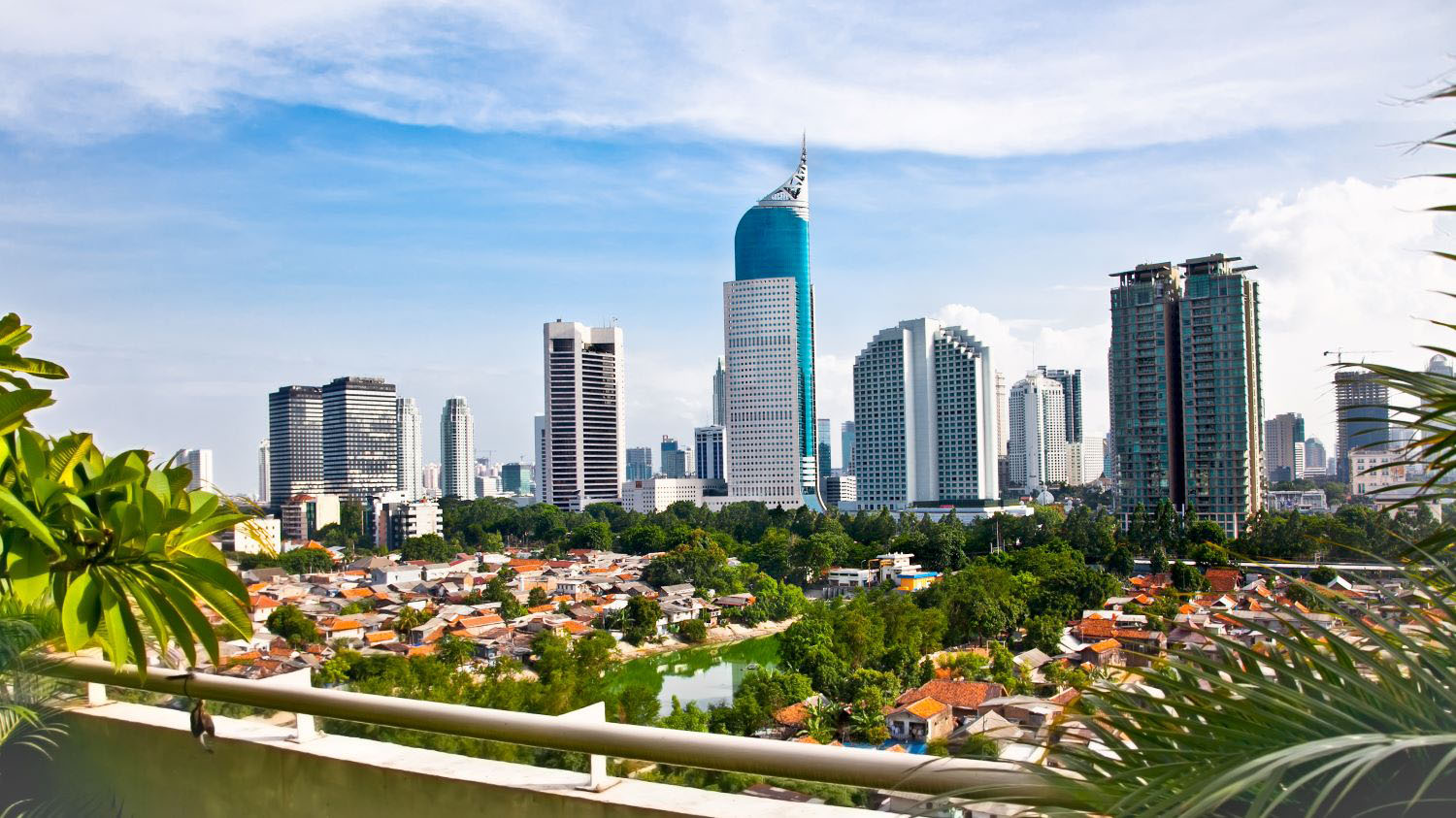 Panoramic cityscape of Indonesia capital city Jakarta