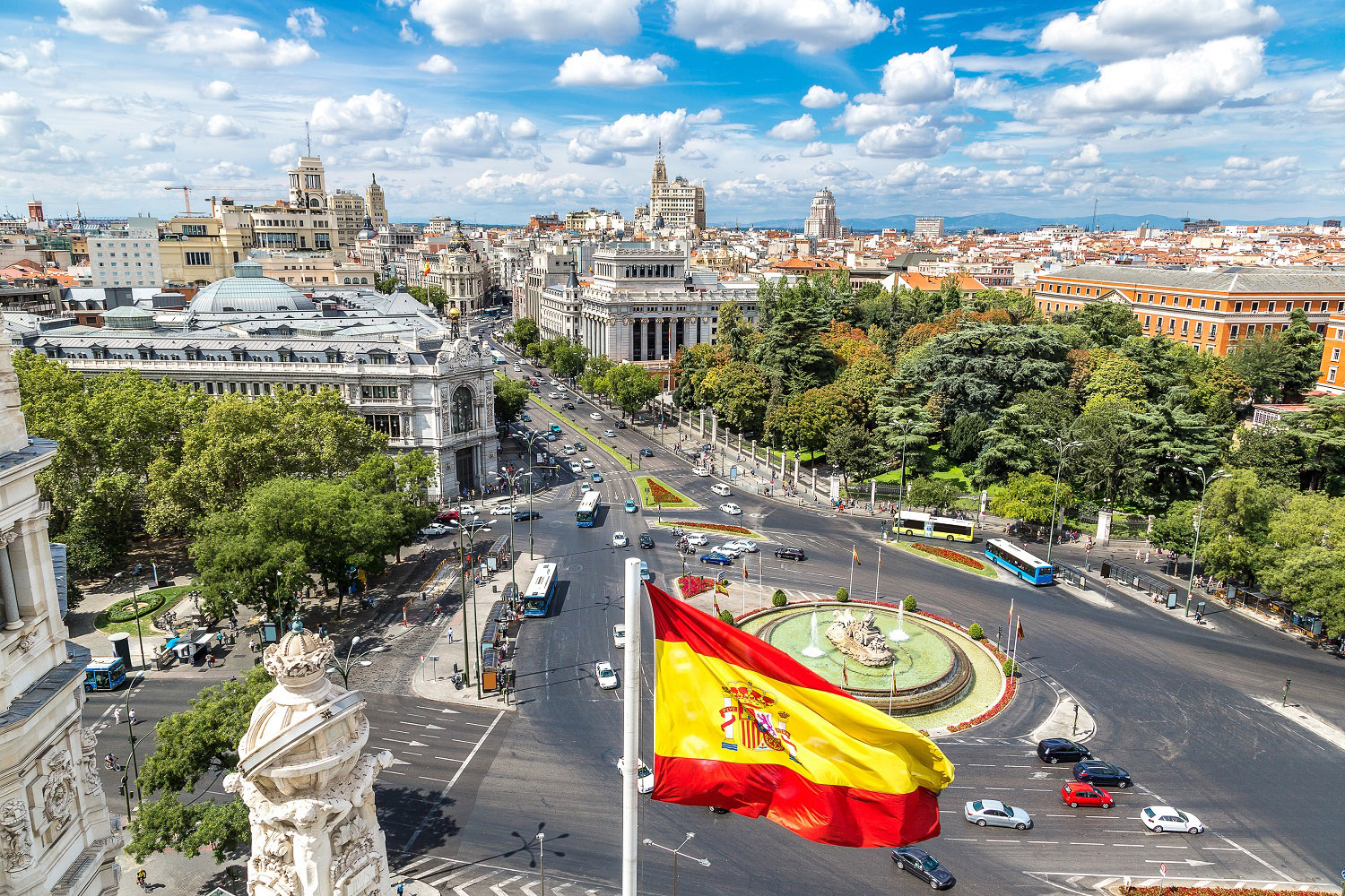 Cibeles fountain at Plaza de Cibeles in Madrid