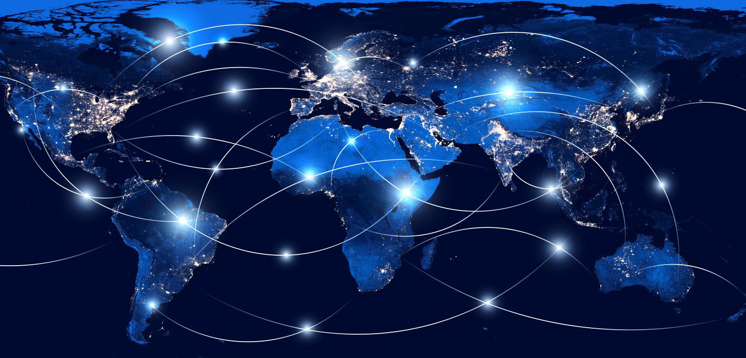 Global networking and international communication.