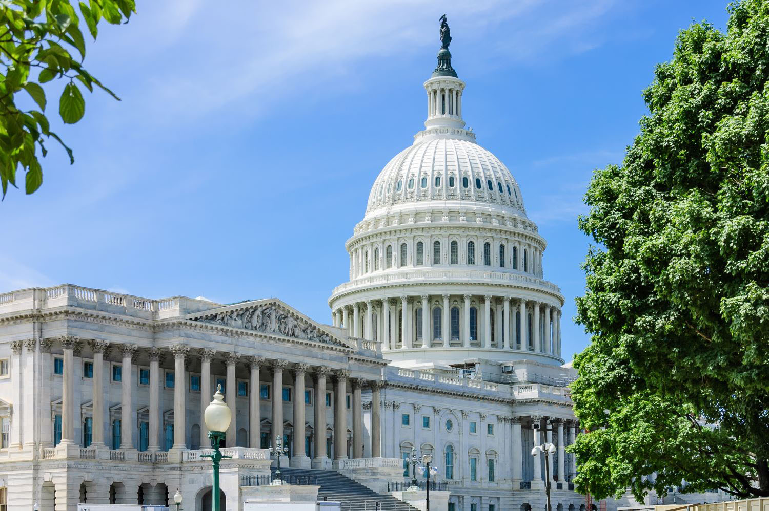 Capitol and house of Representatives, side view, Washington, USA