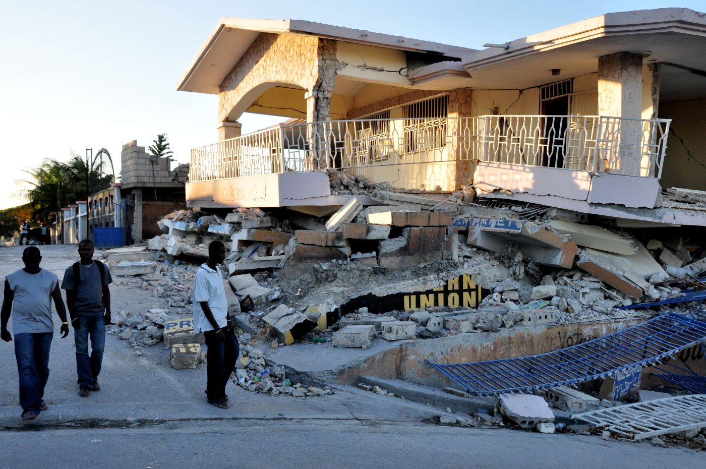 Earthquake-hit building in Haiti