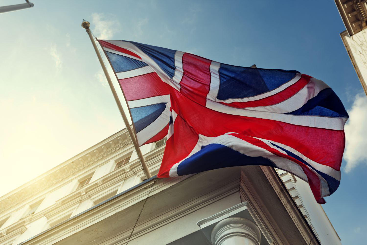 flag of UK on government building