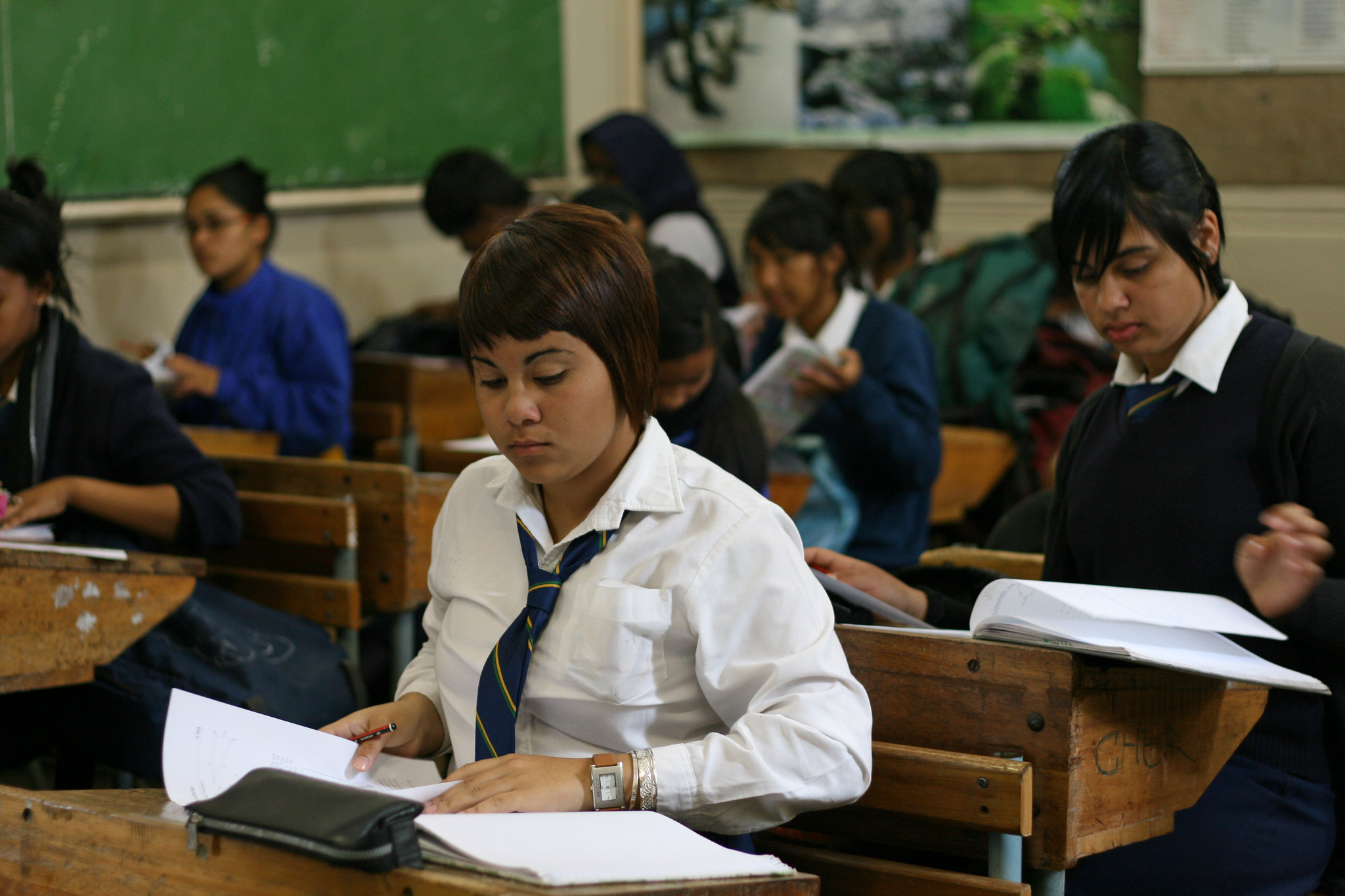 Student reading in South Africa