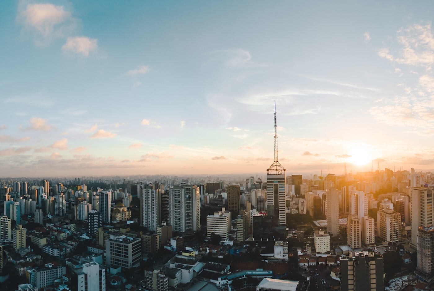 A view of a sunrise over Sao Paolo. Adobe Stock