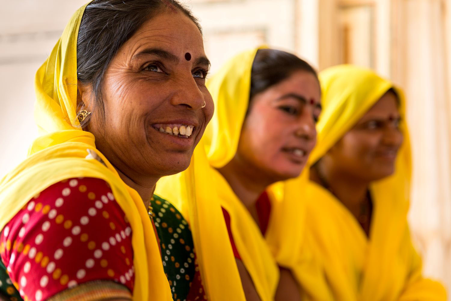 Village women wearing traditional sari