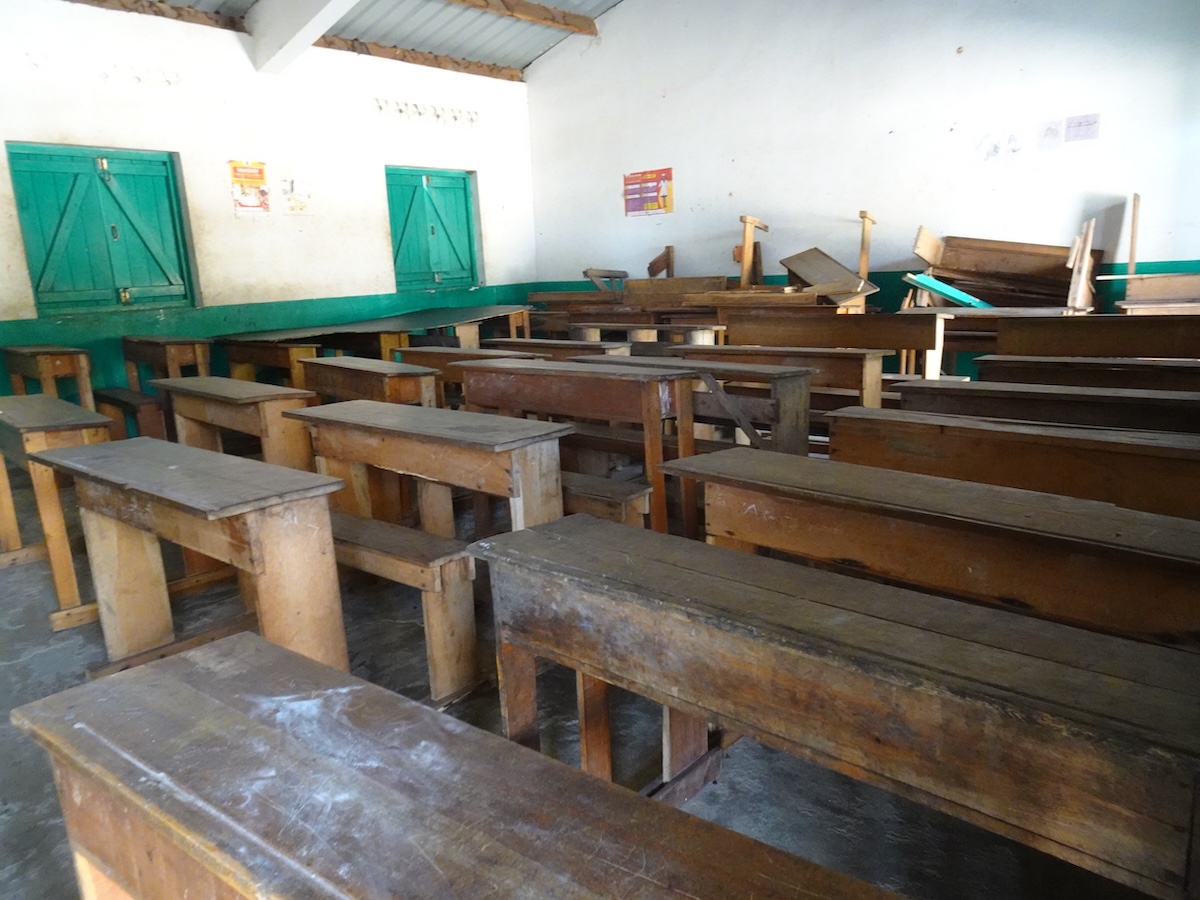 An empty classroom in Madagascar. Photo via Adobe Stock