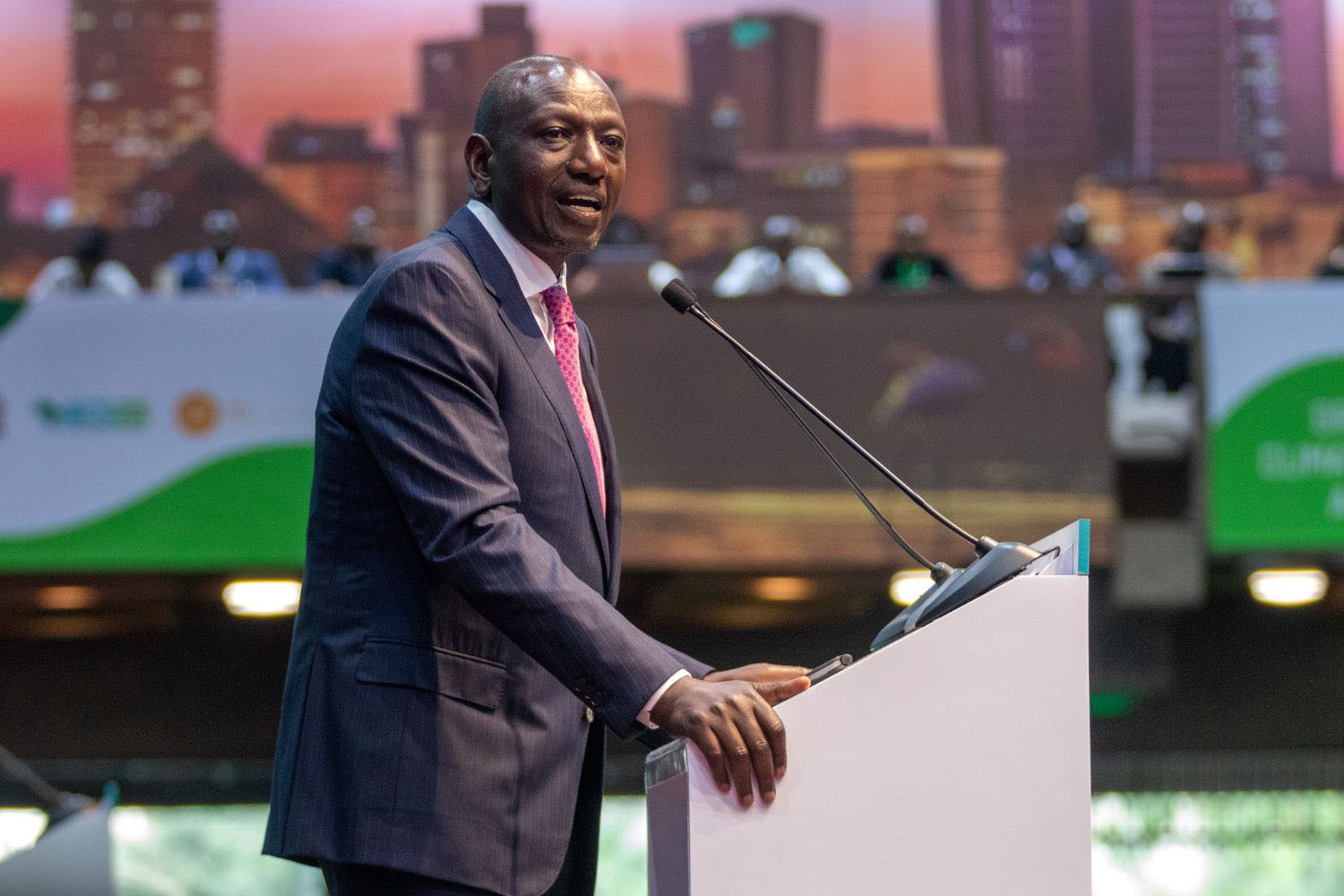 William Ruto, President of Kenya addresses during the Africa Climate Week 2023: Opening Ceremony.