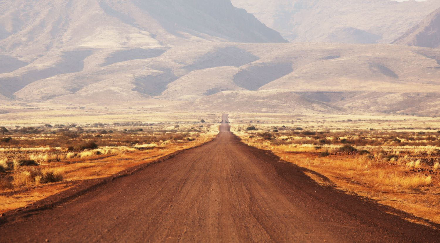 Semi-paved road in Africa