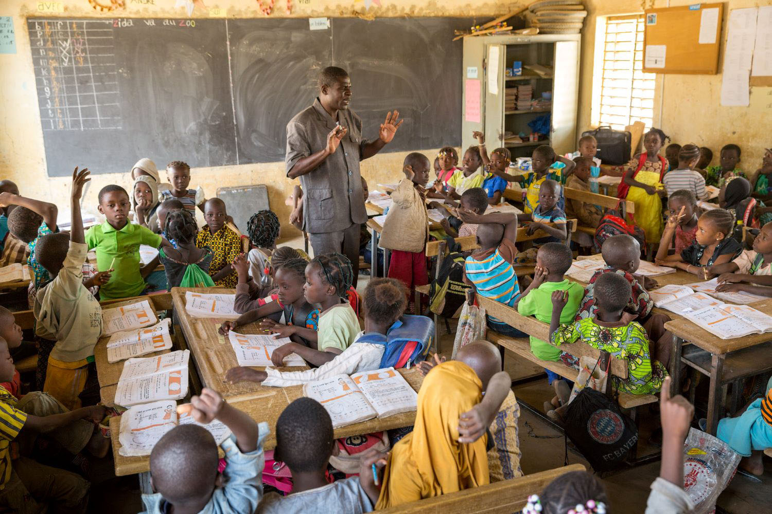 Primary school student in a classroom, Burkina Faso
