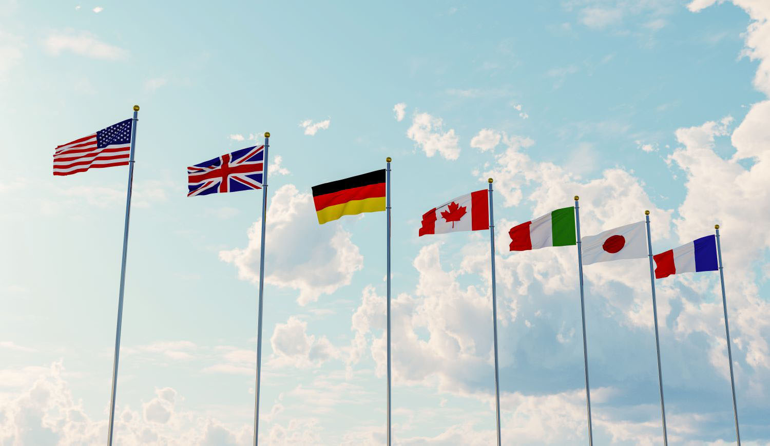 G7 flags of countries