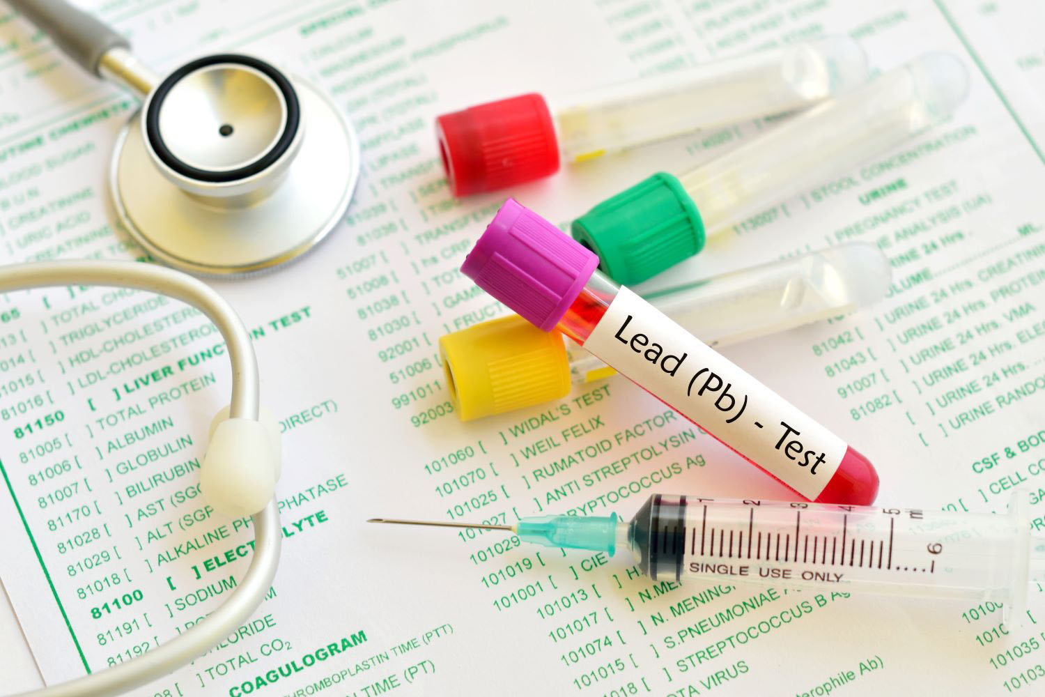 Blood for lead metal test