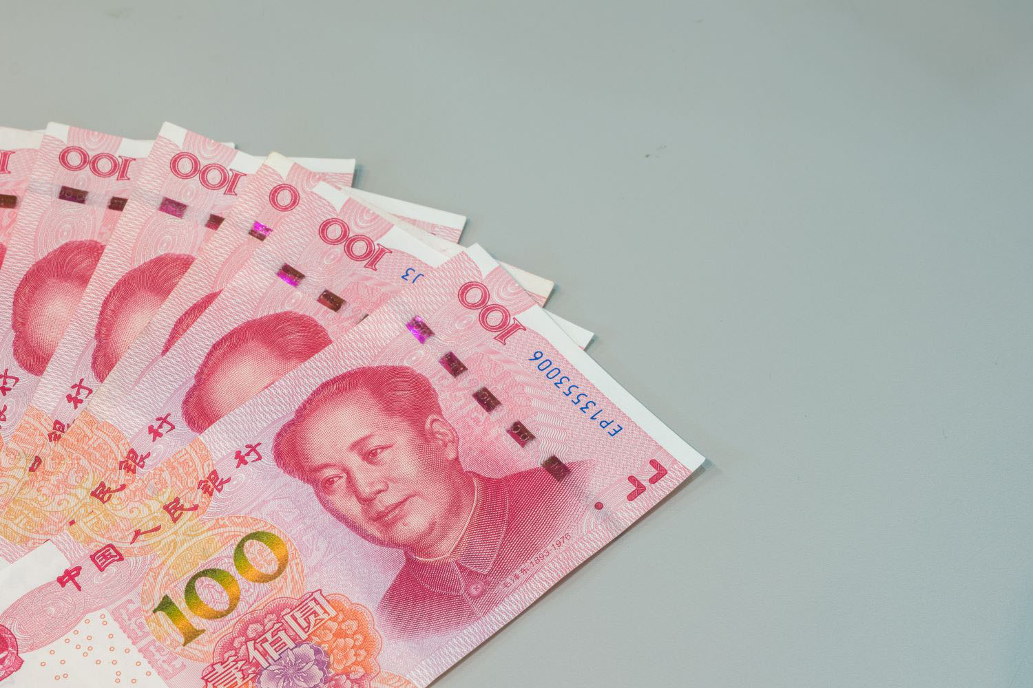 Chinese yuan banknotes.