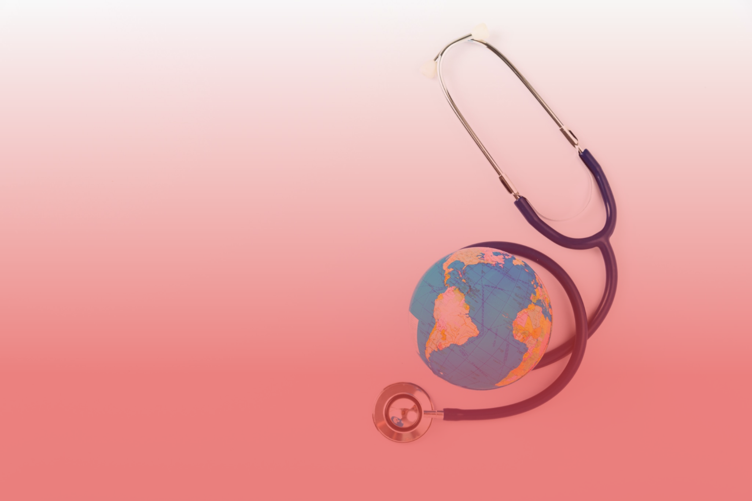 Globe with stethoscope wrapped around