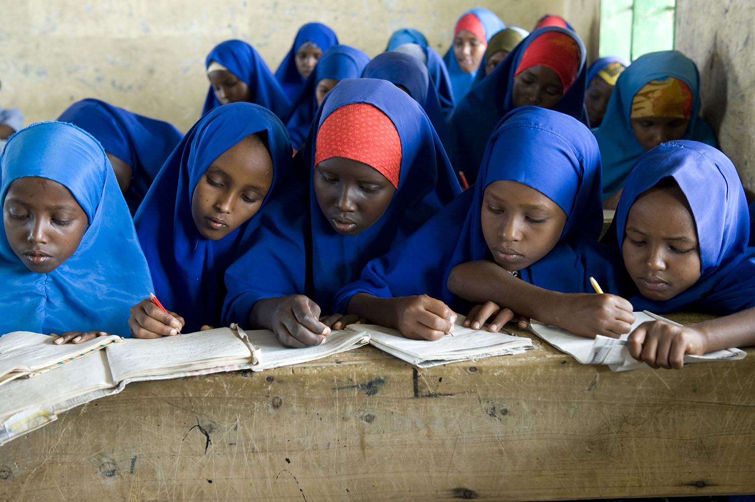 Students at Dertu primary school