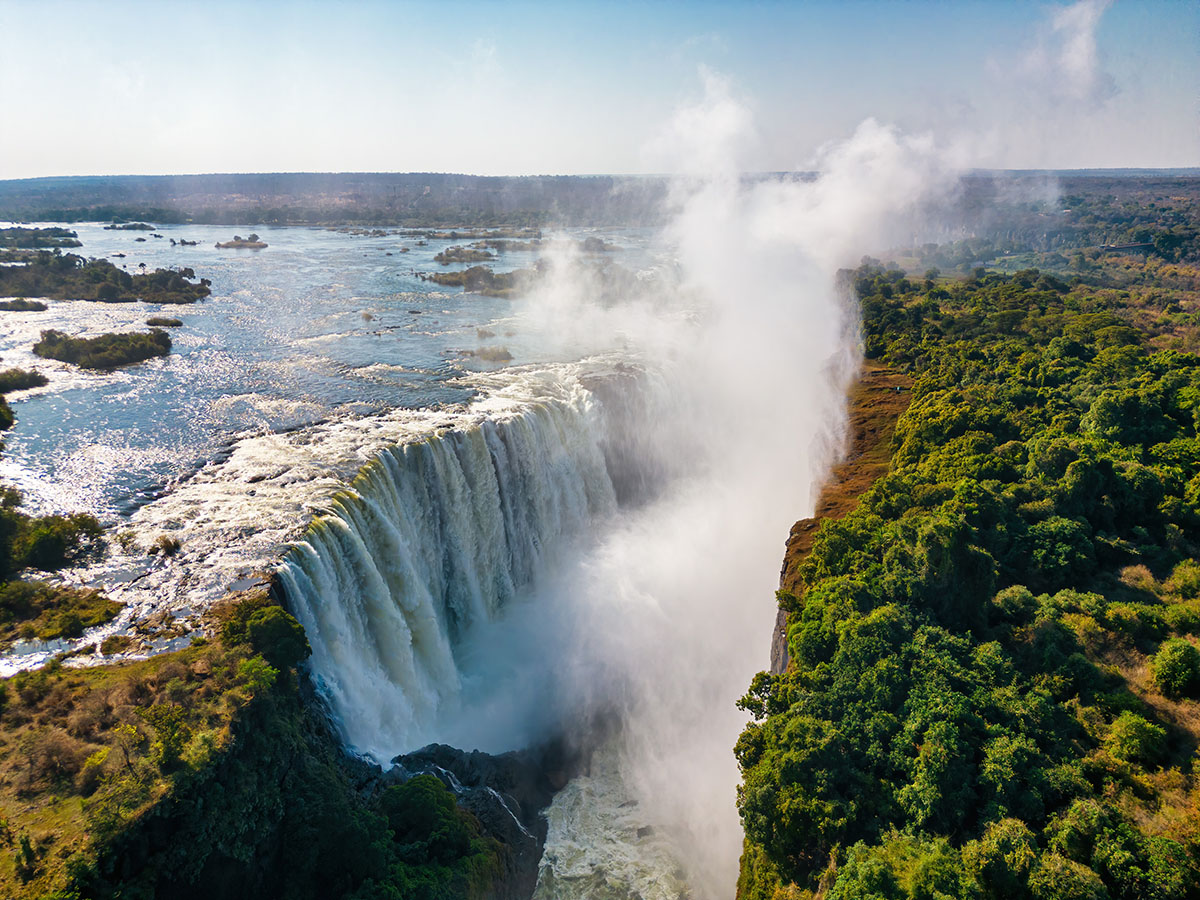 Victoria Falls in an aerial view - Zambia