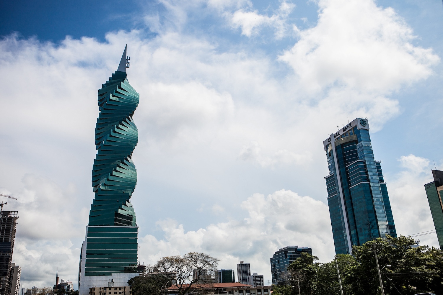 F&F Tower (left) and Global Bank Tower, banking district, Panama City