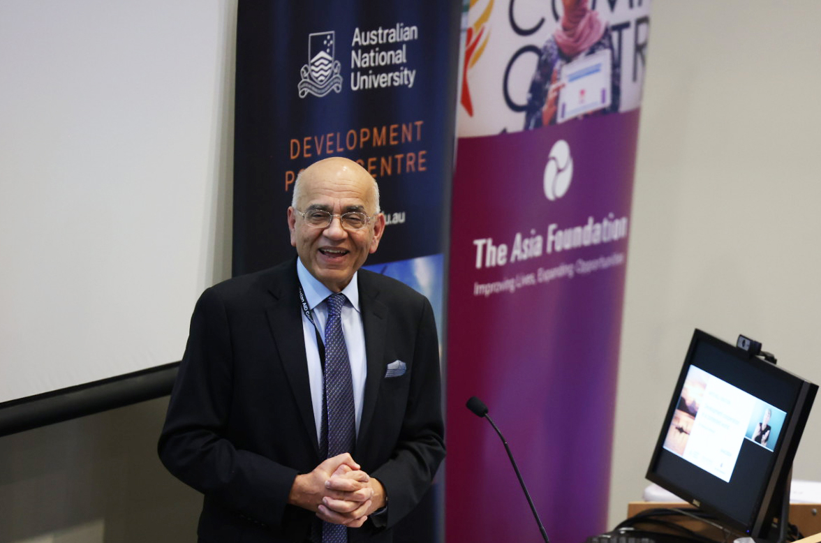 Masood Ahmed address audience at a speech in Canberra, Australia