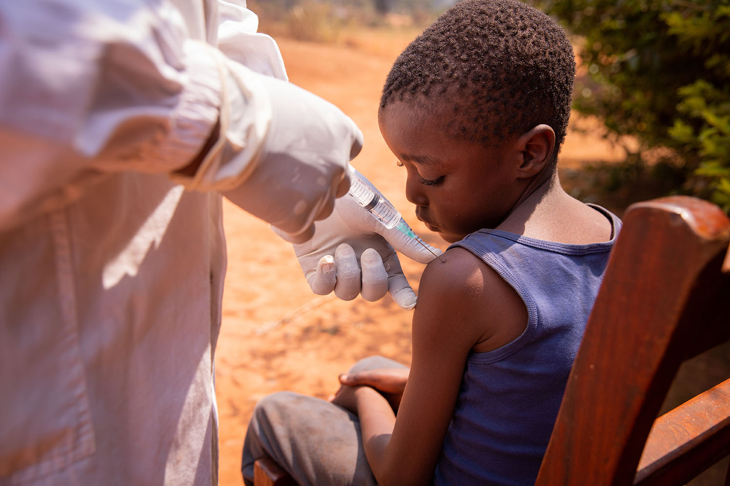 Child receiving vaccine