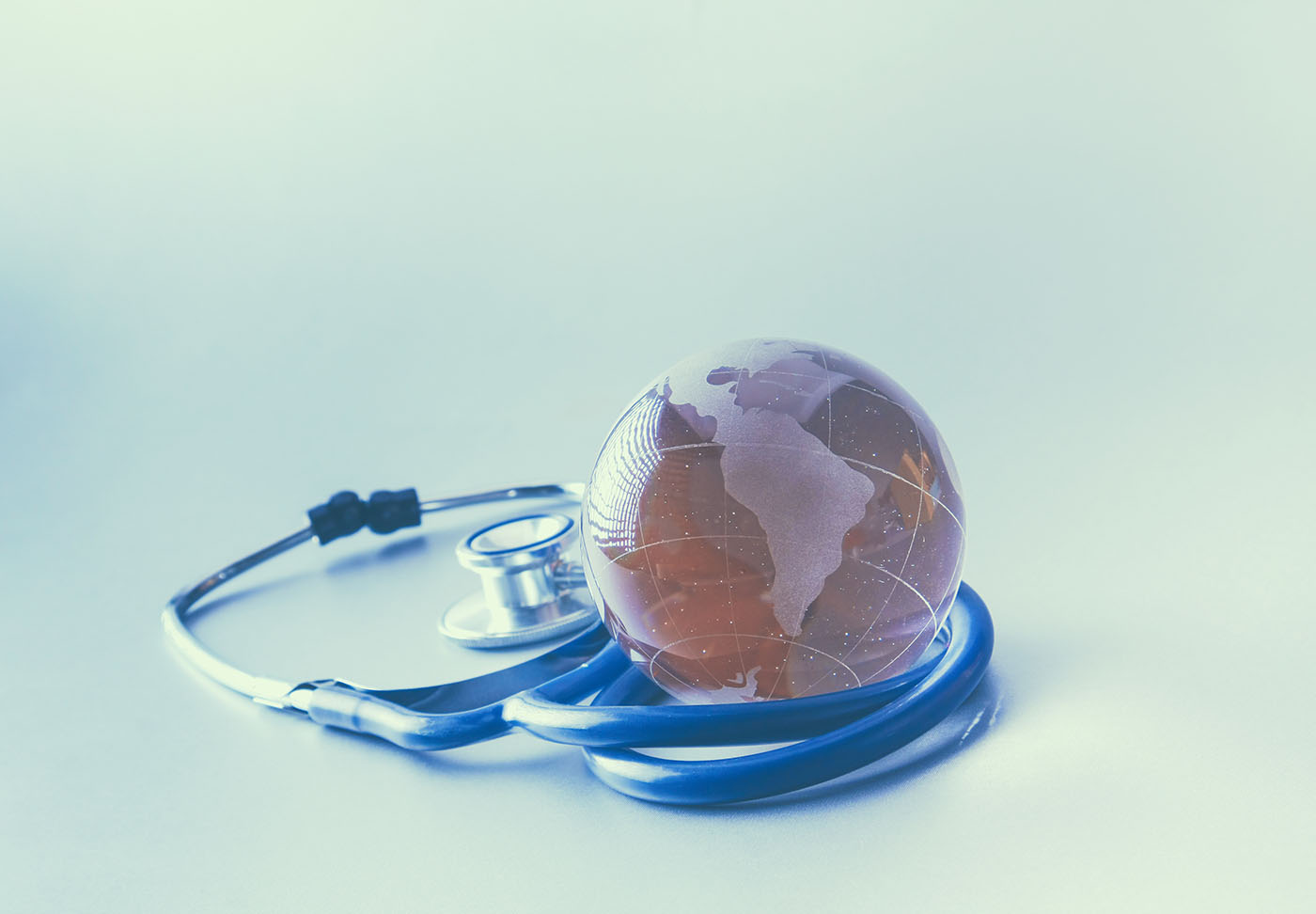 Globe and stethoscope