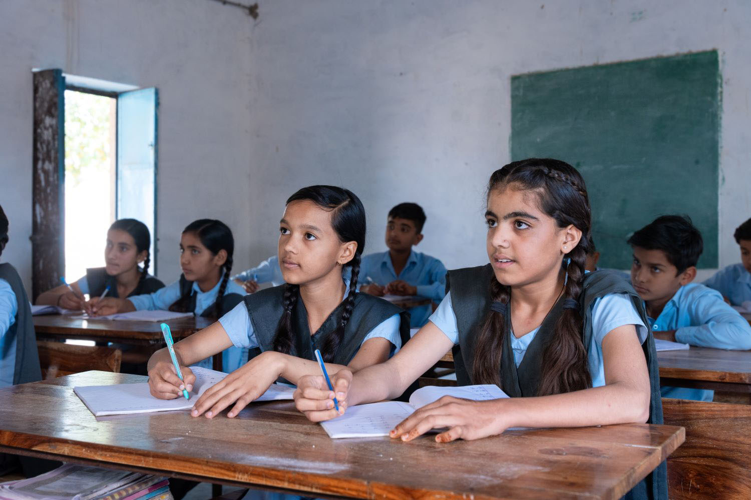 Group of students in a classroom in India