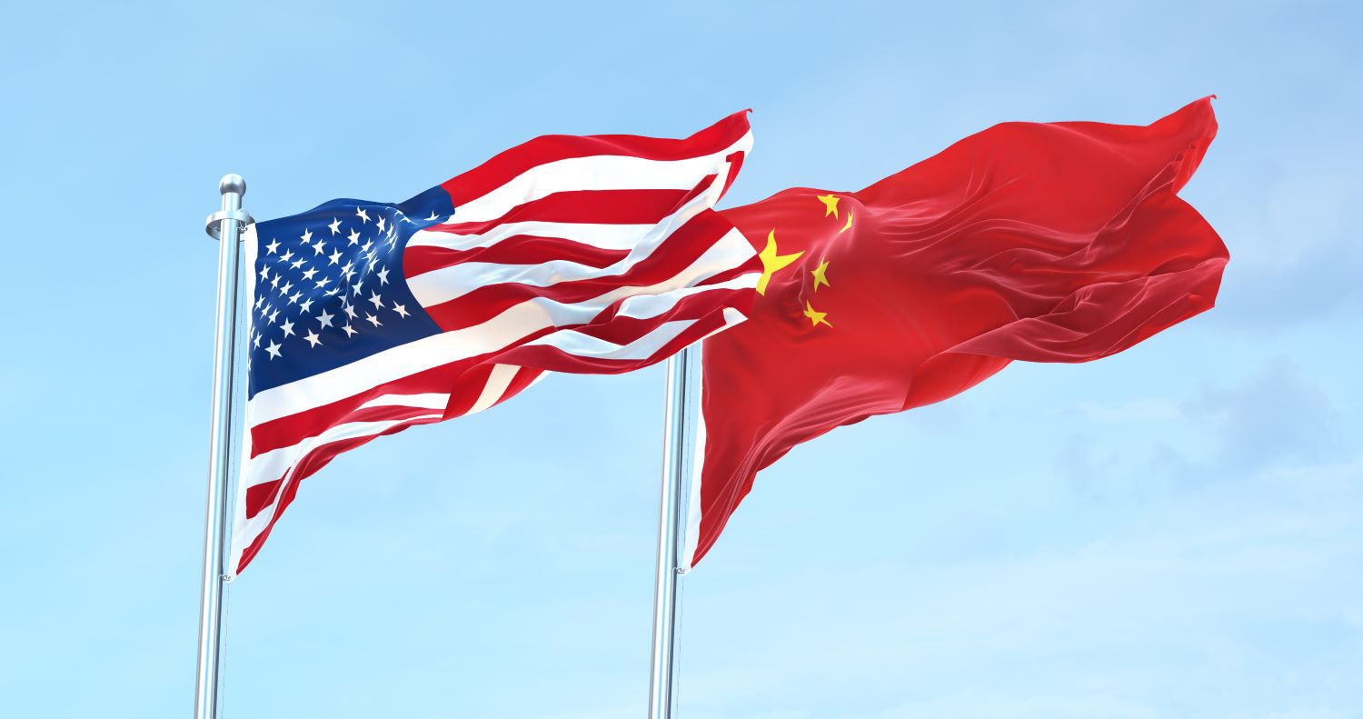 USA and China flags