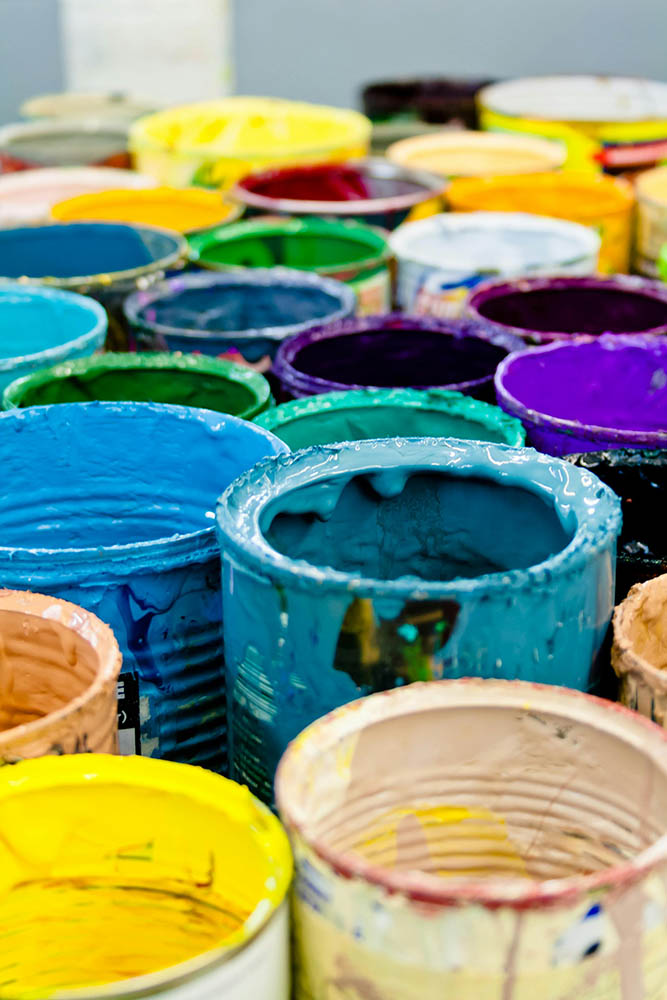 Cans of lead paint