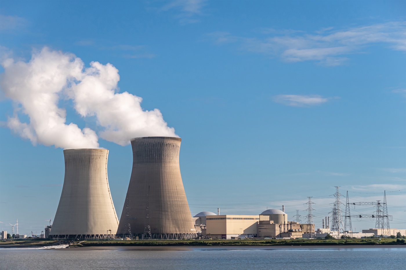Two silos from a nuclear plant