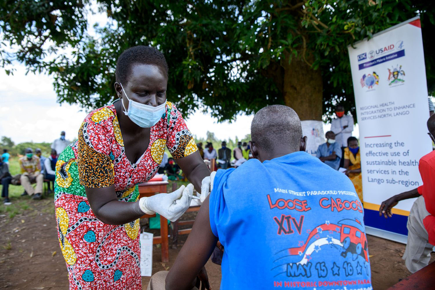 Ugandan Health Worker Administers COVID-19 Vaccine