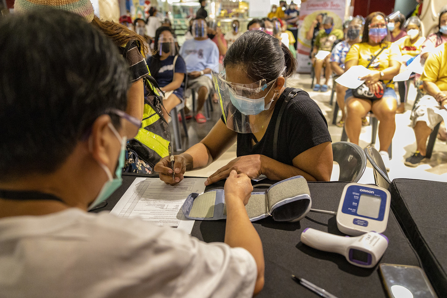 Covid-19 vaccination site in Bacoor, Cavite province, Philippines