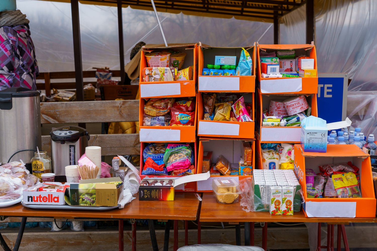 Processed food items at a corner shop in Africa